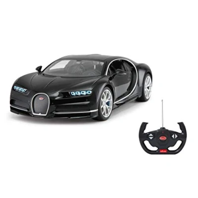 Image of Jamara Bugatti 405134 Chiron 1:14 Black 27 MHz RC car, Officially Licensed, up to 1hr Drive time, Approx. 9 kph, True The Original, Detailed Interior, high end Finish, LED Light