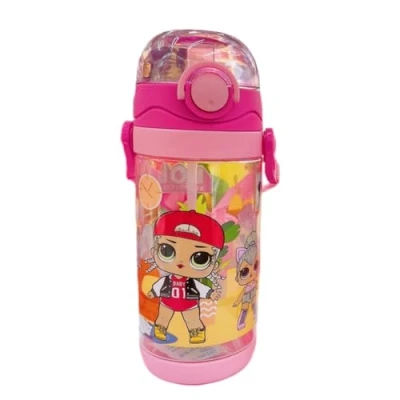 Image of FASHION YO LOL Water bottle Reusable Kids 500ml PP with Two Lids Leak Proof straw Lid BPA Free Drinking (LOL)