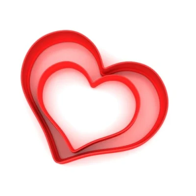 Image of Heart Set of 2 Value Cookie/Fondant Cutters Pair 5CM + 8CM
