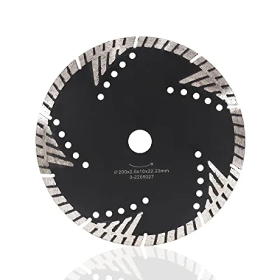 Image of Z LEAP Diamond Turbo Blades 8 MM Segments Saw Blade for Granite Mable Tile Concrete and Bricks Dry/Wet, Inch