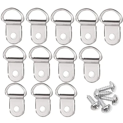 Image of Cretty Meet D Rings Hooks Hangers Canvas Hook Wall Bracket Hanger with Screws for Picture Photo Frame Hanging