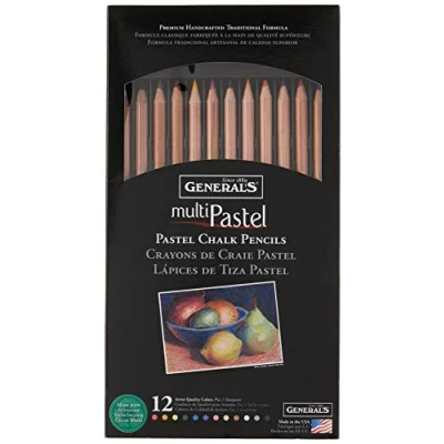 Image of General Pencil MultiPastel Pencils 12 kg Assorted Colors, 13 Piece Set