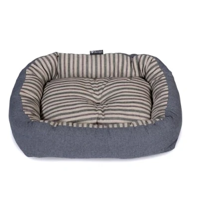Image of Danish Design Rustic Stripes Denim Snuggle Bed 28in