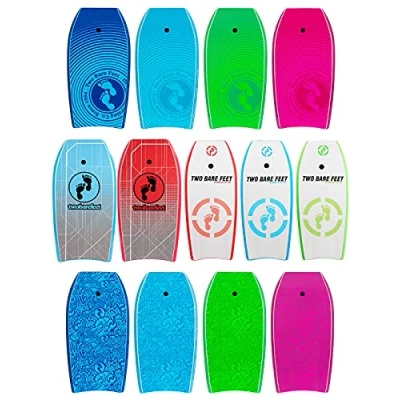 Image of Two Bare Feet 42&quot; Bodyboard Slick Bottom with Leash IXPE + EVA Core (Blue Lagoon)
