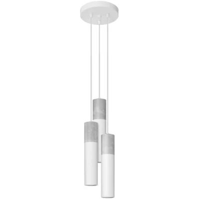 Image of Borgio Cluster Pendant Ceiling Light, Grey, White, 3x GU10