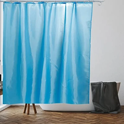 Image of VIROSA Turquoise Shower Curtain Anti Mould, Mildew Resistant Size 180x180 cm (71 x 71 Inch) Water Repellent Fabric 100% Polyester