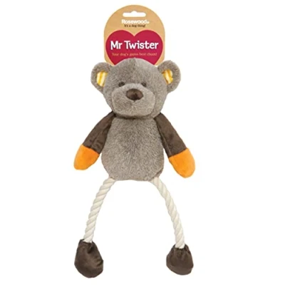 Image of Rosewood Teddy Twister Dog Toy, grey