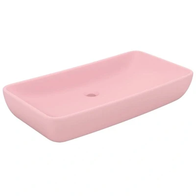Image of vidaXL Luxury Basin Rectangular Matt Pink 71x38 cm Ceramic