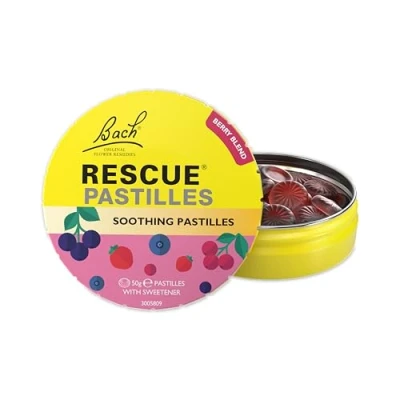 Image of Rescue Pastilles (Mixed Berry), Soothing Emotional Wellness Pastilles, Travel Size On The Go Calming Alcohol Free, Sugar Natural Flower Essences