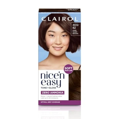 Image of Clairol Nice&#039;n Easy Tone+Gloss Semi Permanent Hair Dye 403/82 Dark Warm Brown