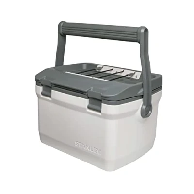 Image of Stanley Adventure Outdoor Cooler 6.6L Ice Cold For 27 Hours Small Cool Box BPA Free Chest Camping Doubles as Seat Rugged Travel Coolbox Leakproof Polar White