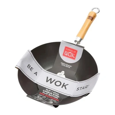 Image of School of Wok 10.5/27cm Pre Seasoned Carbon Steel