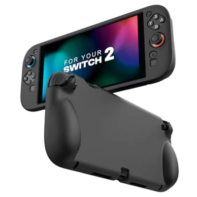 Image of MoKo Silicone Protective Case for Nintendo Switch 2 2025 Soft Grip Cover with Ergonomic Design, Shock Absorption &amp; Anti Scratch Compatible 2, Black