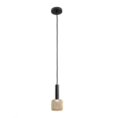 Image of Sincro Dimmable Slim Pendant Ceiling Light Matt Black, Gold 3000K 450Lm