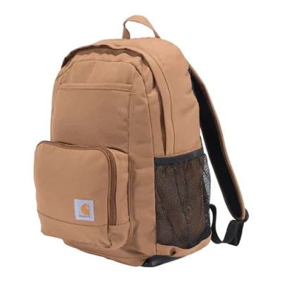 Image of Carhartt 23L Single Compartment Backpack, Durable Pack with Laptop Sleeve and Duravax Abrasion Resistant Base, Backpack (Carhartt Brown)