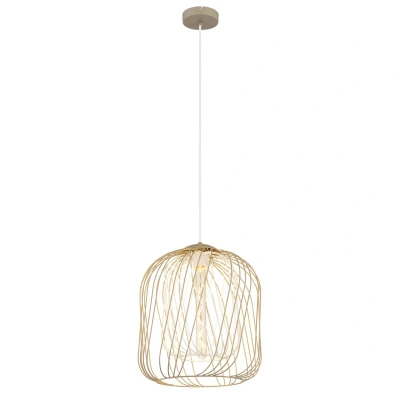 Image of Dichti 35cm Wire Frame Pendant Ceiling Light Sand Colored Matt 1x E27