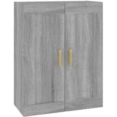 Image of vidaXL Wall Cabinet Grey Sonoma 69.5x32.5x90 cm Engineered Wood