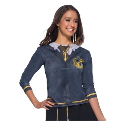 Image of Rubies Official Harry Potter Hufflepuff Costume Skirt and Top Bundle, Adult Fancy Dress Up, Size NS Small