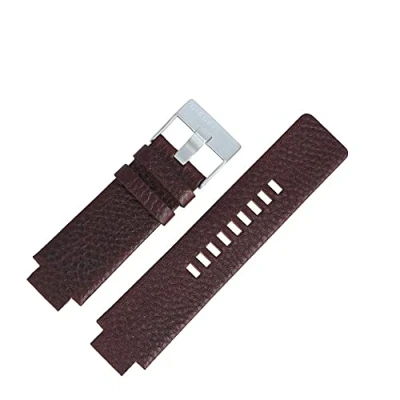 Image of Diesel Women&#039;s DZ 1123 Brown 18 mm Leather Watch Strap with accessories Spare bracelet clasp silver 133070