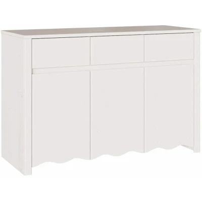Image of vidaXL Sideboard &quot;DRAMMEN&quot; White 114x43x75,5 cm Solid Wood Pine
