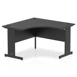 Image of Impulse 1200mm Corner Office Desk Black Top Cable Managed Leg