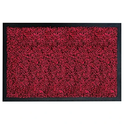 Image of Nicoman Dirt Trapper Door Mat Indoor/Outdoor, Non Slip Entrance Rug, Shoes Scraper, Washable Barrier Matt, High Traffic/Heavy Duty, Super Absorbent Front Doormat Carpet, 60x40cm Ruby