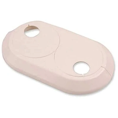 Image of Double 15mm PVC White Radiator Plastic Water Pipe Cover Collar Rose