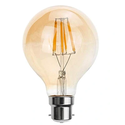 Image of LEDSone G80 Globe B22 Bayonet Bulb,Led Edison Light Bulb, Dimmable Retro Bulb,220V 4W 450 Lumen Warm White 2700K CRI&gt;90,G80 Led Filament Bulb,90% Energy Saving