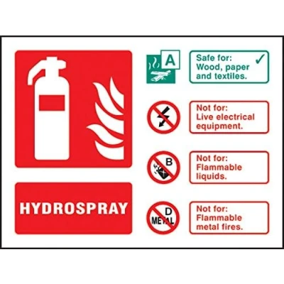 Image of Fire Signs Hydrospray extinguisher identification Rigid Plastic