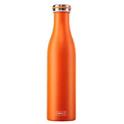 Image of Lurch 240969 Insulated Flask for Hot and Cold Drinks Double Walled Stainless Steel 0.75 L Orange