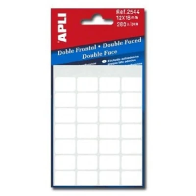 Image of APLI White Double Front Labels 12x18mm