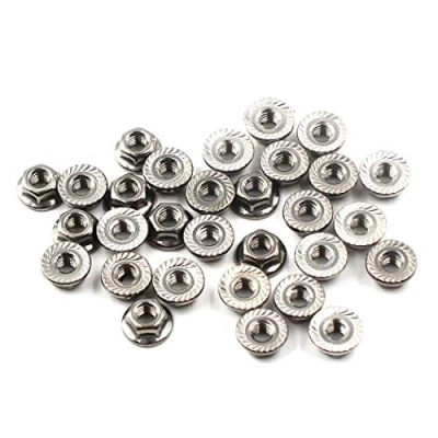 Image of 304 Stainless Steel Metric M6 Flange Nuts 6mm Hex Nut 30 Pack