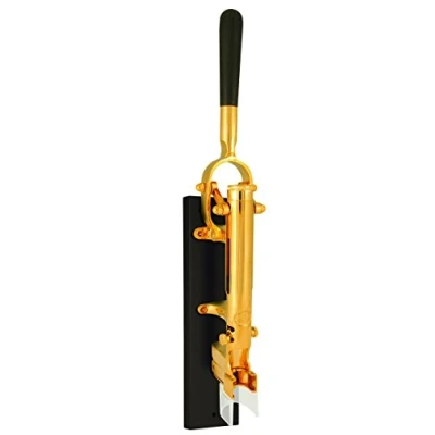 Image of Boj Olaneta 01046104 Gold Plated Wall Mounted Corkscrew with Wood Backing, Zamak