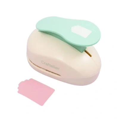 Image of Craftelier Label Punch with Scalloped Special for Scrapbooking and Crafts Push Lever Tags on Paper Card 3 inches · 7.62 cm