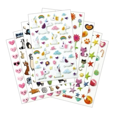 Image of Maildor CY102C 3D Cooky stickers, 8 boards 7,5x12 cm, Méli Mélo