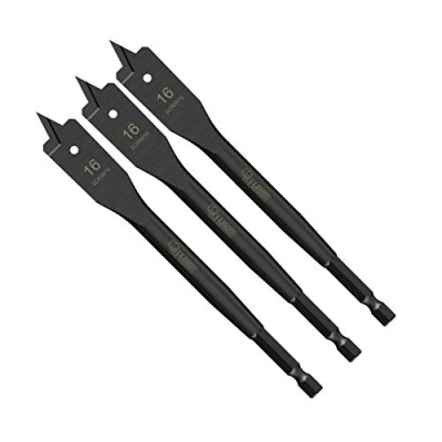 Image of 3 x SabreCut SCRIW16_3 16mm 152mm Impact Rated Flat Wood Spade Bits Compatible with Bosch Dewalt Makita Milwaukee and Many Others