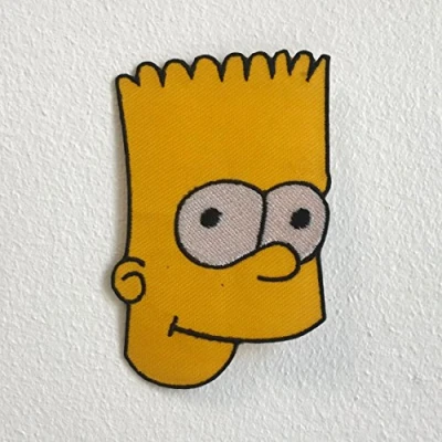 Image of Simpson Face Cartoon animation Iron Sew On Embroidered Patch