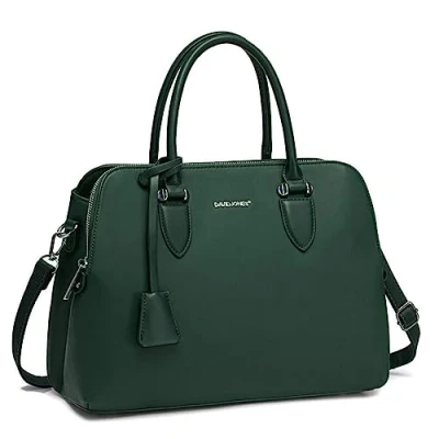 Image of David Jones Women&#039;s Bugatti Handbag Top Handle Faux Leather Bag Multiple Pockets Tote Shoulder Crossbody Ladies Elegant Shopping Shopper Designer Satchel City Green