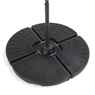 Image of CHRISTOW Cantilever Banana Parasol Base 66kg, Garden Umbrella Weight, Sand Or Water Filled, 4 Piece, Heavy Duty, Weather Resistant