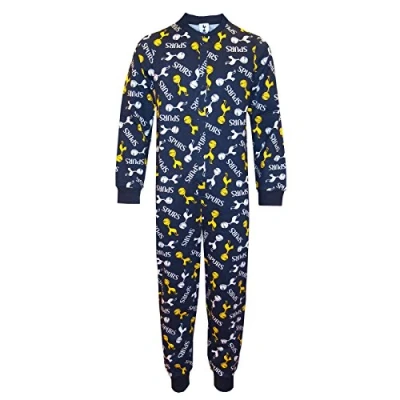 Image of Tottenham Hotspur FC Official Gift Boys Kids Pyjama All in One Navy 7 8 Years