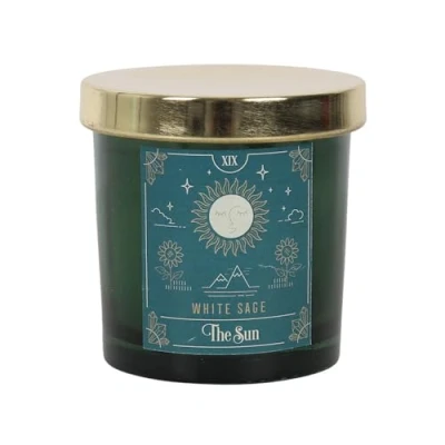 Image of The Sun White Sage Tarot Candle 8cm x 7.8cm (1 Pc.) Inspired Card Design, Lovely Fragrance, Paraffin Wax, Approximate 25 Hour Burn Time, Versatile Usage
