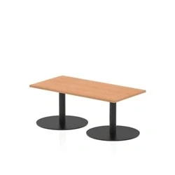 Image of Italia 1200 x 600mm Rectangular Coffee Table Oak Top 475mm High Black Leg