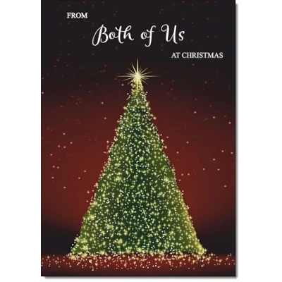 Image of doodlecards From Both Of Us Christmas Card Green Tree Medium Size for with Plain Envelope