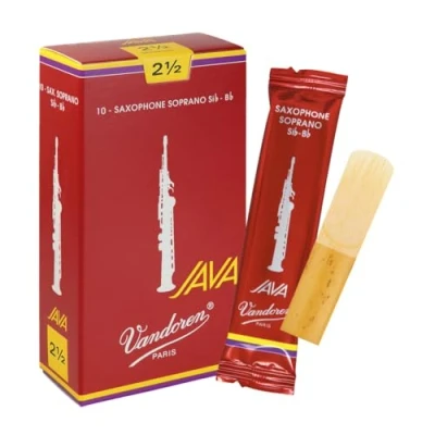 Image of Vandoren Java RED Soprano Saxophone Reeds Box of 10 Strength 2.5