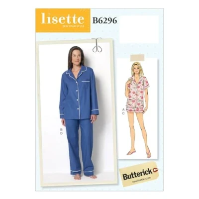 Image of Butterick Pattern 6296, Misses Top,Shorts and Pants,Sizes 14 22, Cotton, Multi Colour, E5 (14 16 18 20 22)