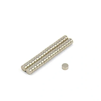 Image of Samarium Cobalt Magnet for Manufacturing, Motor Engineering, Guitar Pickups and High Temperature Applications 4mm dia x 2mm thick 0.32kg Pull Pack of 20