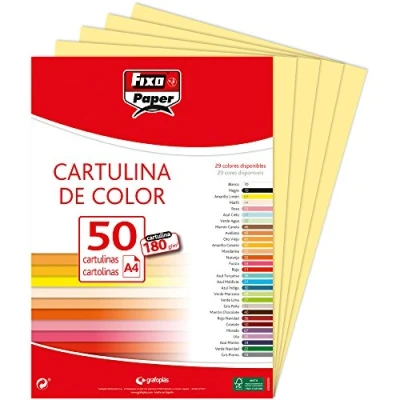 Image of Fixo 11110363 Pack of 50 Card, A4, Yellow Parchi