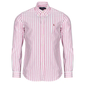 Image of Polo Ralph Lauren Custom FIT Striped Oxford Shirt Shirt, Men&#039;s, Size: Small, Pink/white