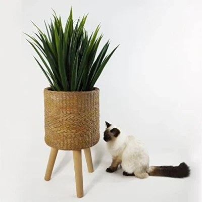 Image of Leaf Extra Large Cachepot Planters, 54cm Woven Fibreglass Composite