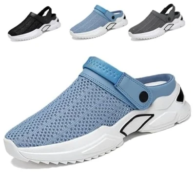 Image of GOOEIC Men’s Orthopedic Hollow Out Summer Sandals, Jerrycherries Shoes, Mens Sandals Arch Support (Blue,12)
